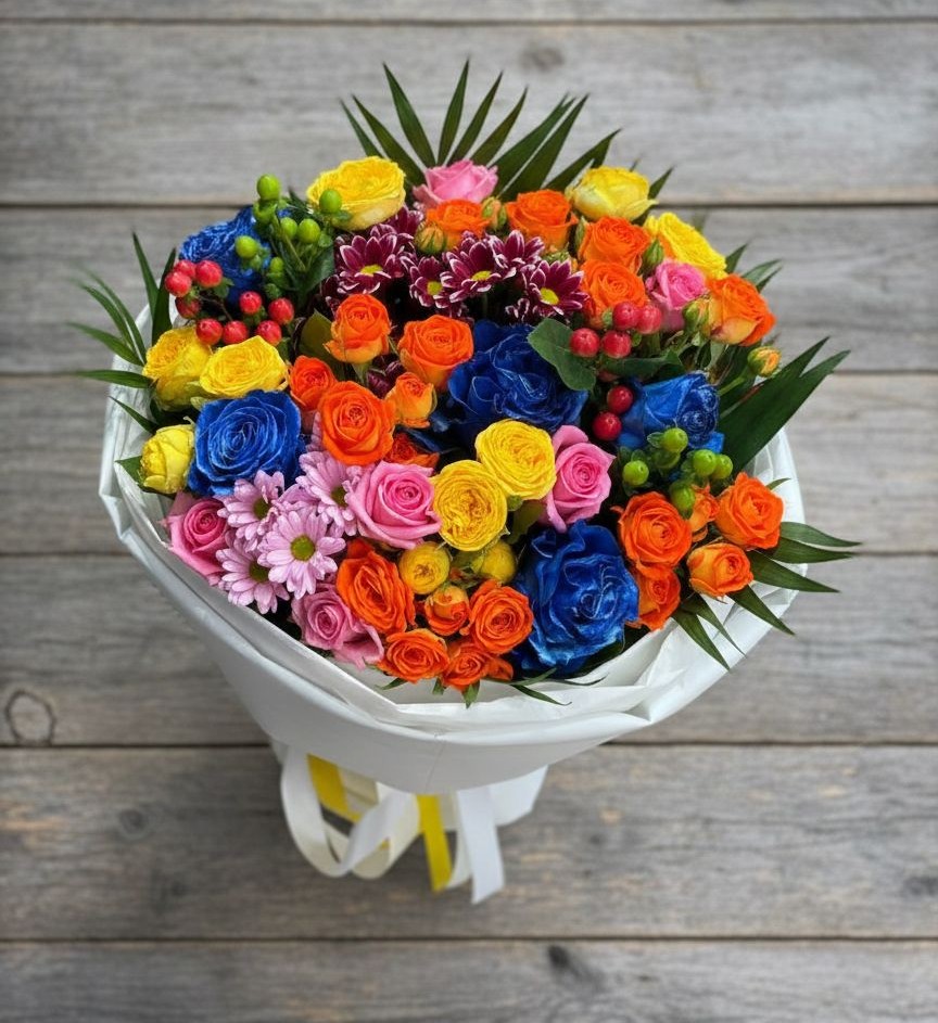 Букет цветов из: Розы и Хризантемы в Клетне