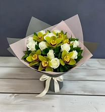 Букет цветов из:  Орхидеи и Розы в Клетне