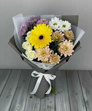 Букет цветов из:  Розы, Герберы и Хризантемы в Клетне