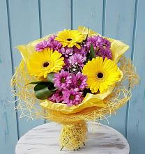 Букет цветов из:  Хризантемы и Герберы в Клетне