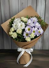 Букет цветов из:  Хризантемы и Розы в Клетне