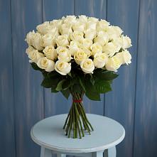 Букет 51 Белая роза Эдлесс Лав #REPLACE_PRED# Клетне