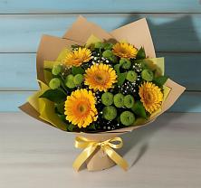 Букет цветов из:  Герберы и Хризантемы в Клетне