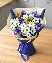 Букет цветов из:  Розы, Ирисы и Хризантемы в Клетне