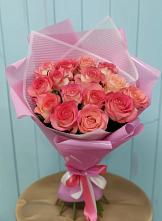 Букет 15 Розовых роз Равель в Клетне